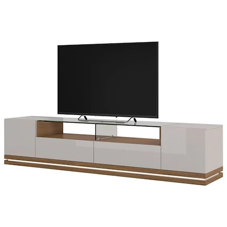 Contemporary 2-Drawer TV Stand with LED Lighting